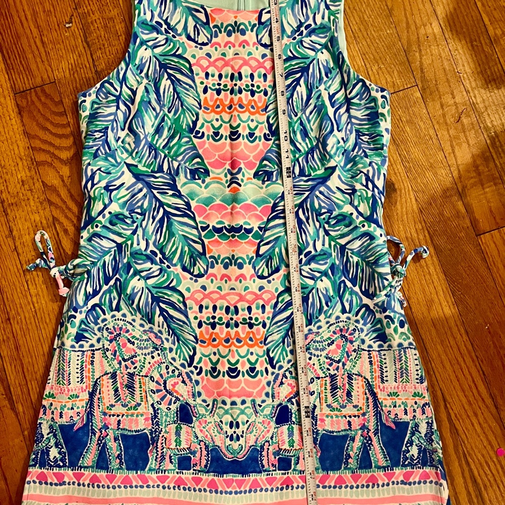 Lilly Pulitzer Blue and Green Patterned Dress w/Shorts Underneath - Picture 7 of 17